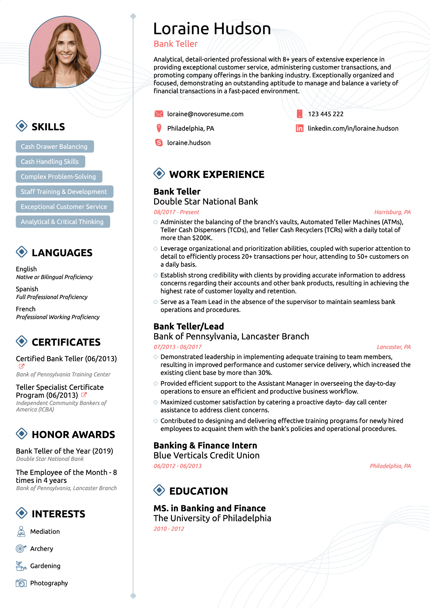 Minimalist resume template