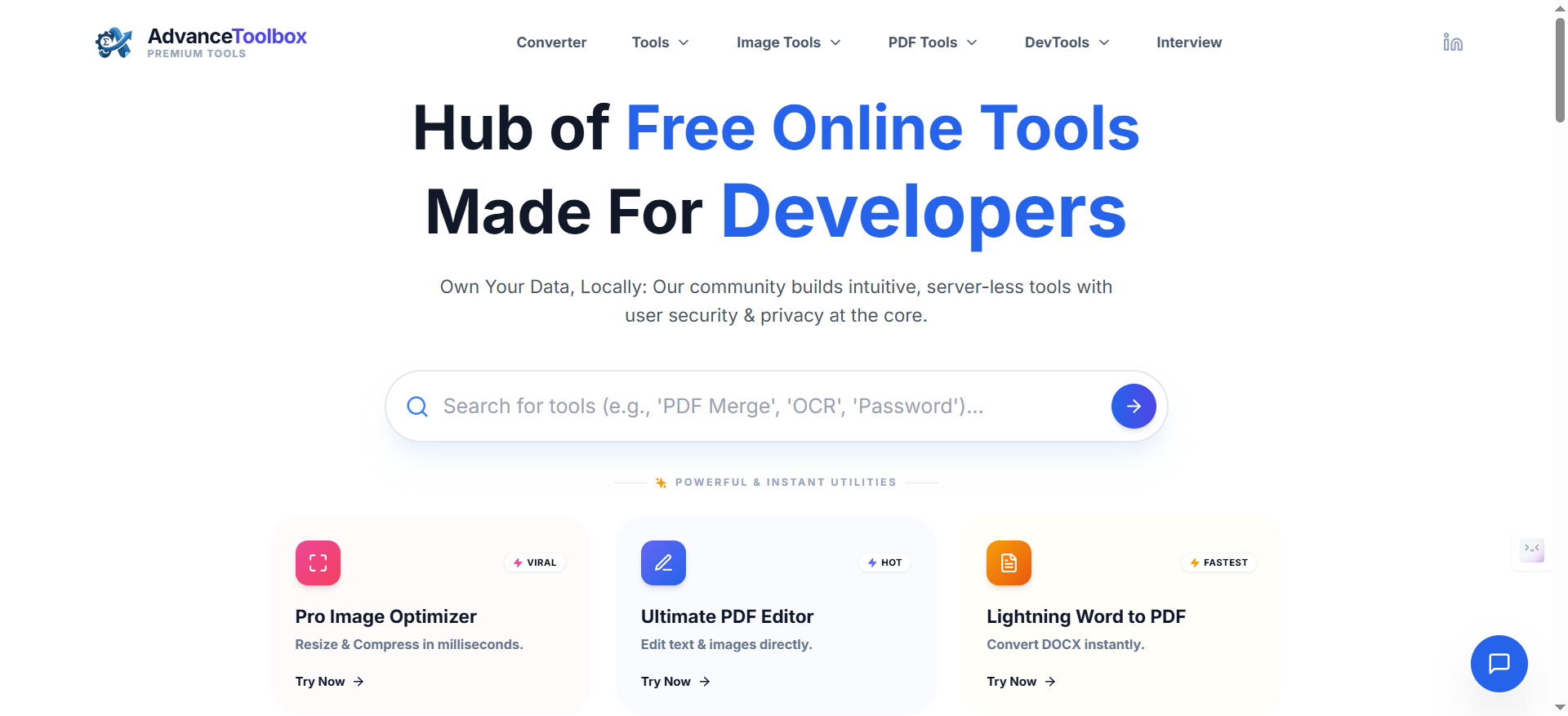 Advanced Tool - Free Online Developer Tools & PDF Utilities